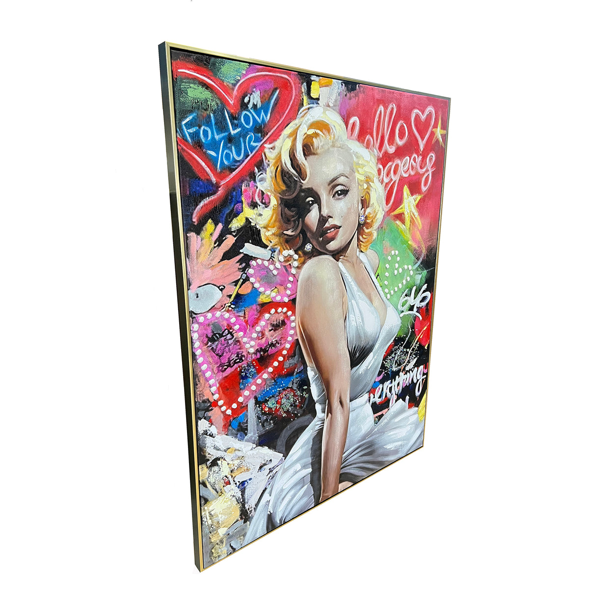 Marilyn's Timeless Charm Hand painting painting for home Wall (With Outer Floater Frame) (47x35.5 Inches)