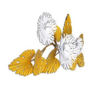 Palmero Floral Arrangment Metal Wall art Panel - Gold