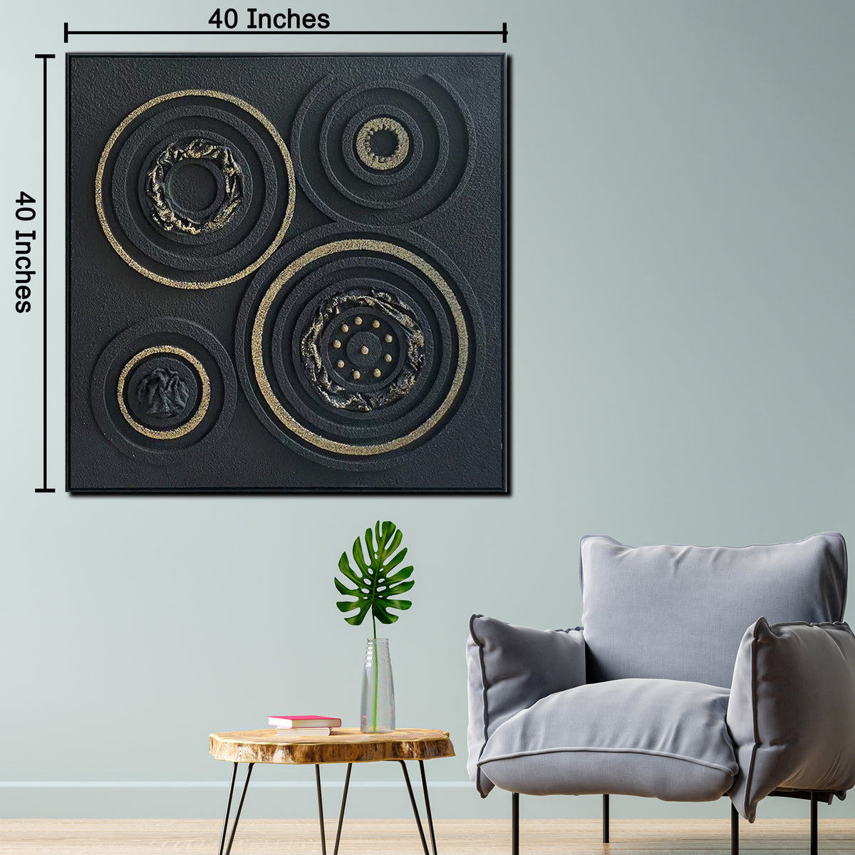 Cosmic Circles Modern Wall Art (40 x 40 Inches)