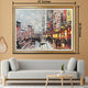 An English Evening Hand painted Wall Art (With Outer Floater Frame) (47x36 Inches) (Victorian Frame)