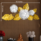 Palmero Floral Arrangment Metal Wall art Panel - Gold