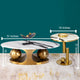 Amara Gold Base Round Accent Table With Side Table - Set of 2 (BIG) (PANDA MARBLE) (STAINLESS STEEL)