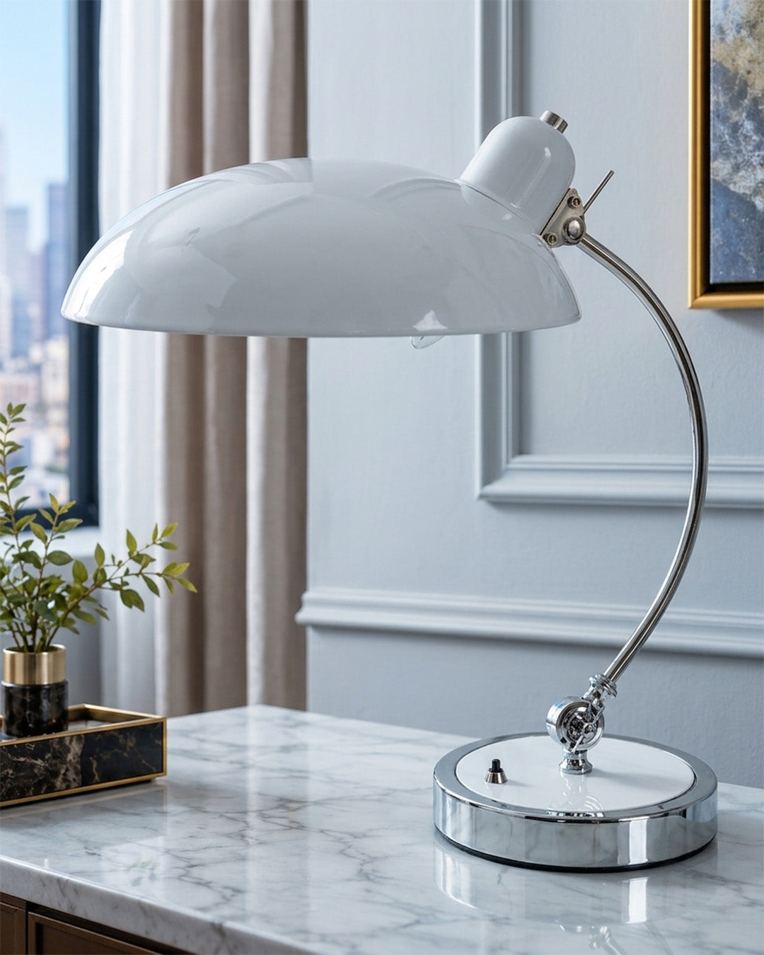Oxford Dome Designer Desk Lamp & Item for Home Decoration - White