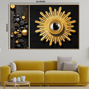 Luminous Sunburst Canvas Wall Paintings