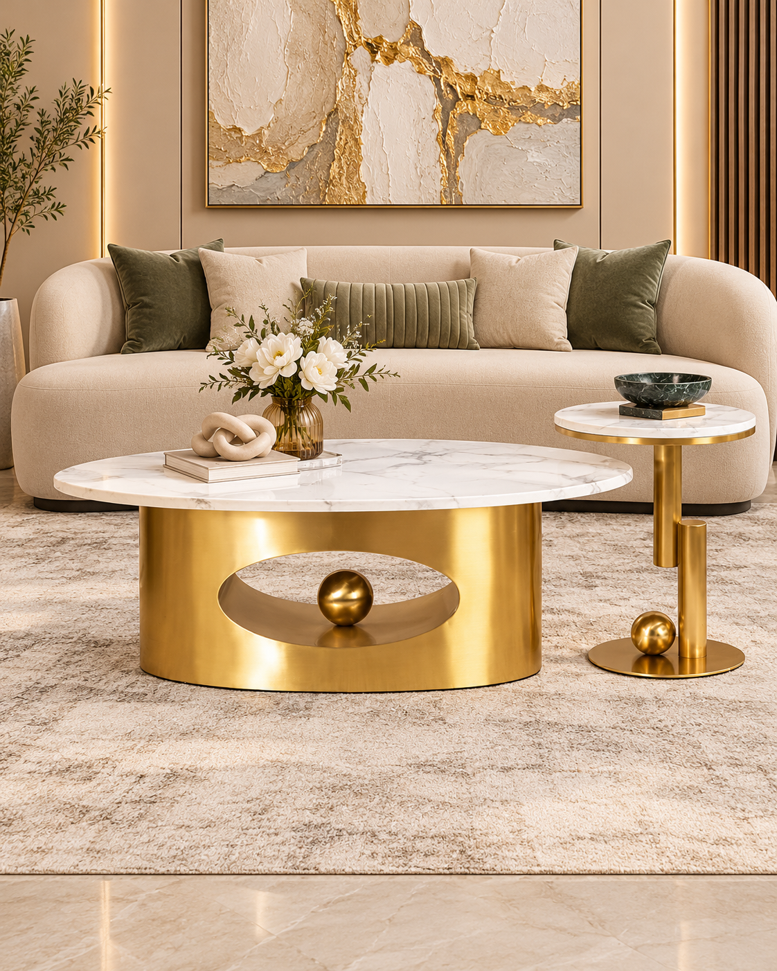 Spectra Eye Coffee Table - Set of 2 (Stainless Steel)