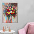 Radiant Bouquet Handpainted Wall Painting (With outer Floater Frame)