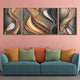 Aurora Flux Crystal Glass Wall Paintings For Home - Set of 3