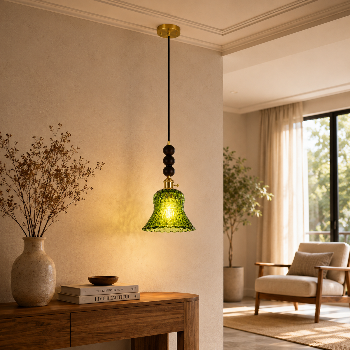 Morning Bloom Pendant Light For Home  & Item  for Home Decoration  - Green