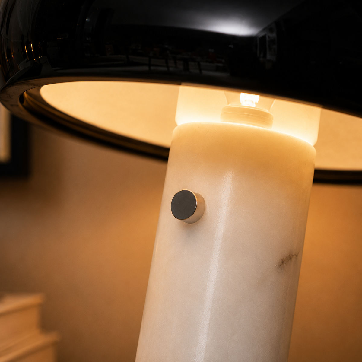 Capstone Glow Table lamp for Home & Item for Home Decoration - Black (Italian Designer Collection)