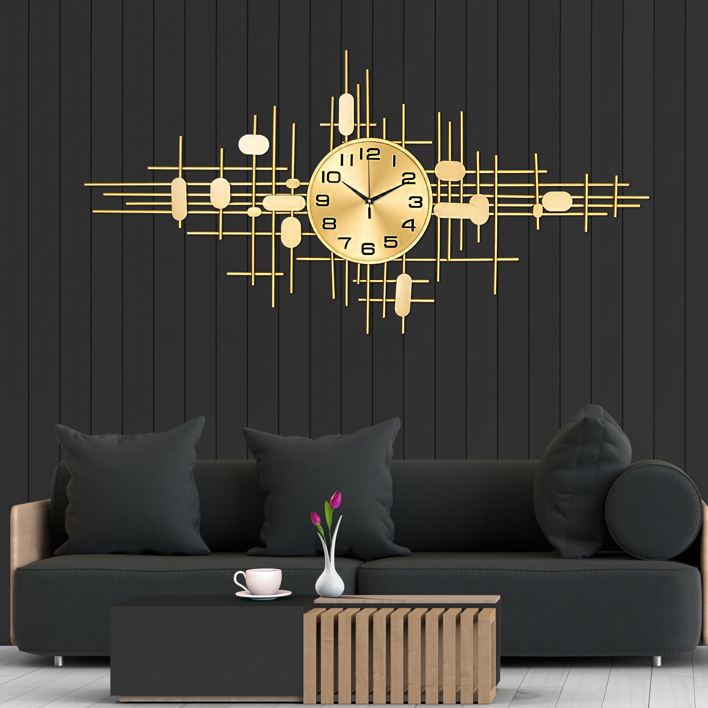 Metal Clock Panel Tempus Terrificus Metal Wall Art Clock & Panel | Dekor Company