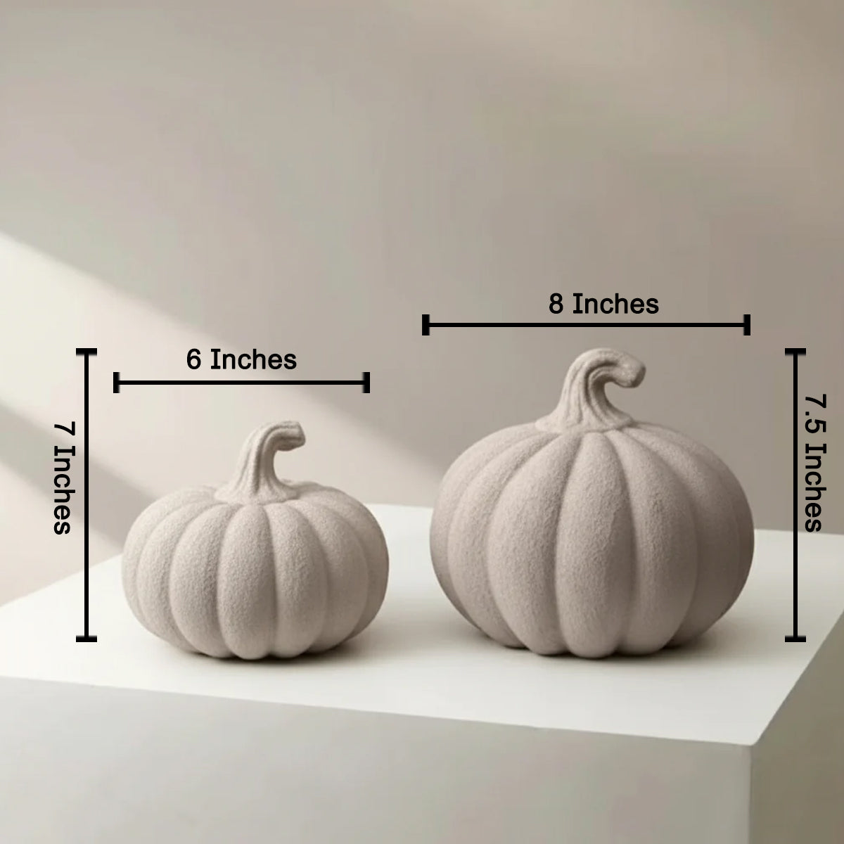 Serene Pumpkin Charm Ceramic table Showpiece for Home - Set of 2