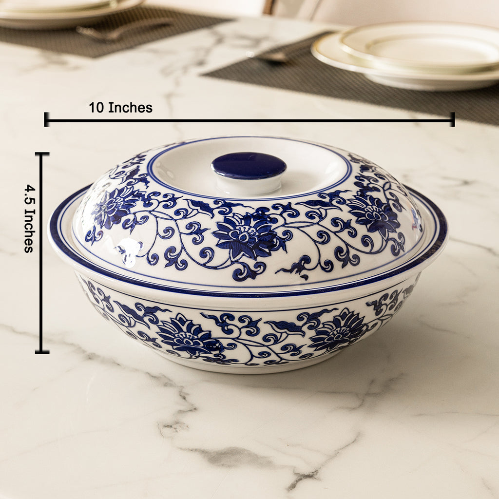 Sapphire Celebration Serving Bowl For Home (Blue Pottery)