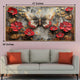 Red Bloom Butterfly Crystal Glass Framed Wall Paintings For Home & Wall Decoration items