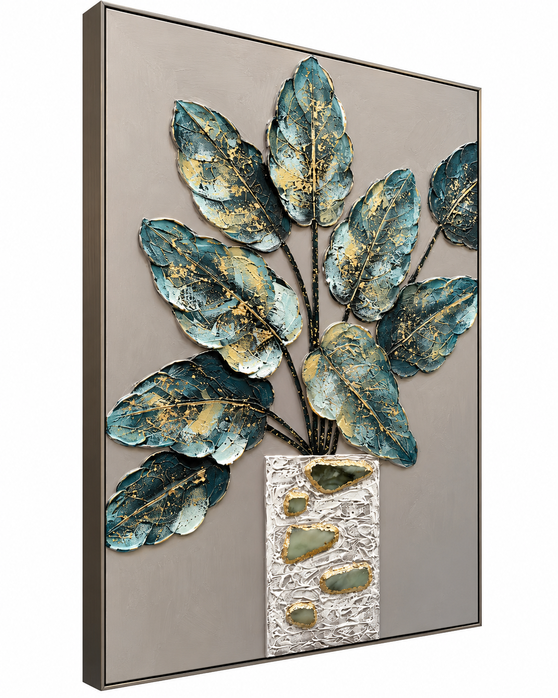 Nature’s Poetry 100% Hand Wall Painting For Home (outer Floater Frame ) (47 x 35.5 Inches)