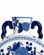 Oriental Grace Decorative Vase For Home & Item for Home Decoration (Blue Pottery )