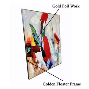 Expressionistic Flair Handpainted Wall Painting (With outer Floater Frame)