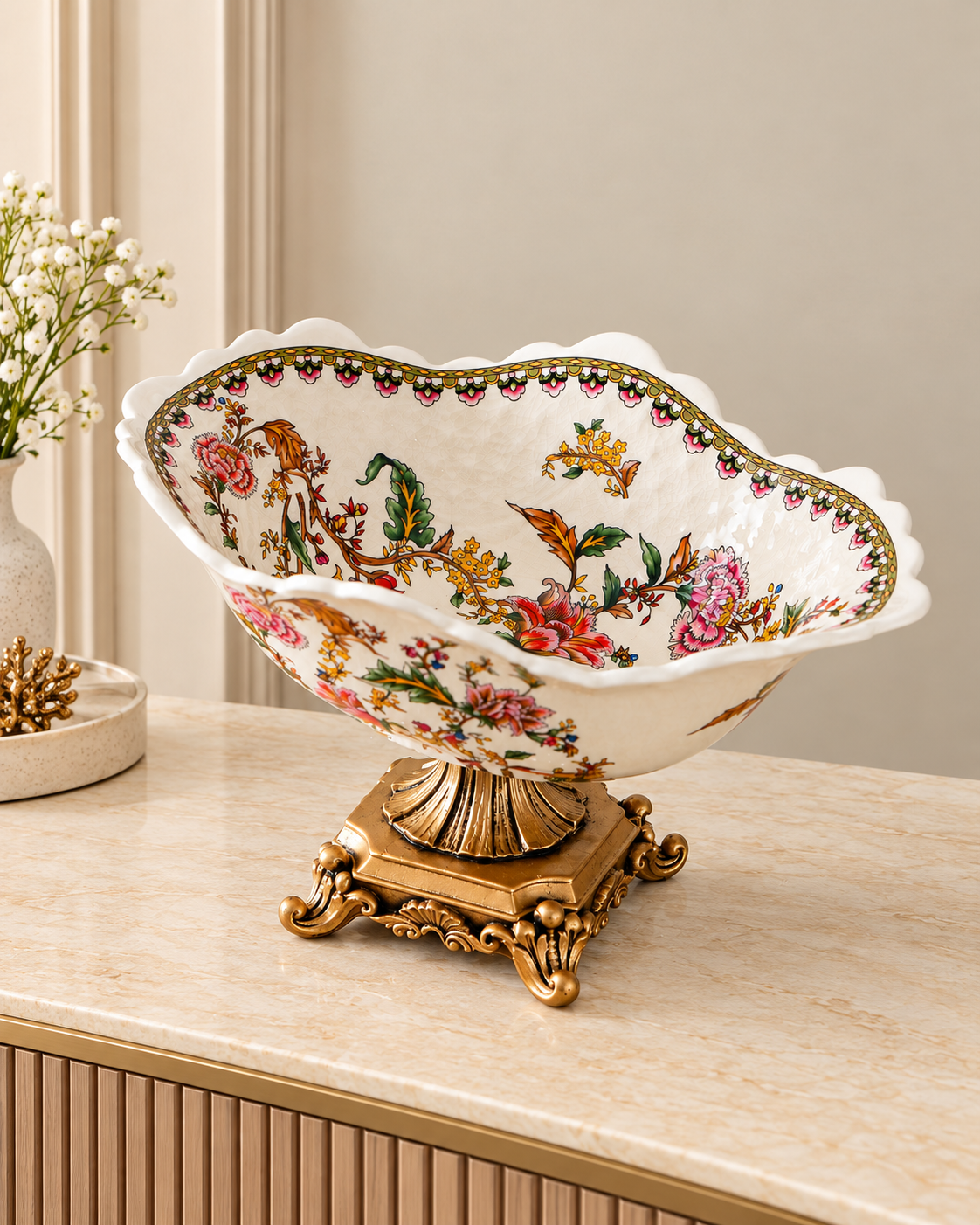 Majestic Floral Centerpiece Bowl & Item for Home Decoration