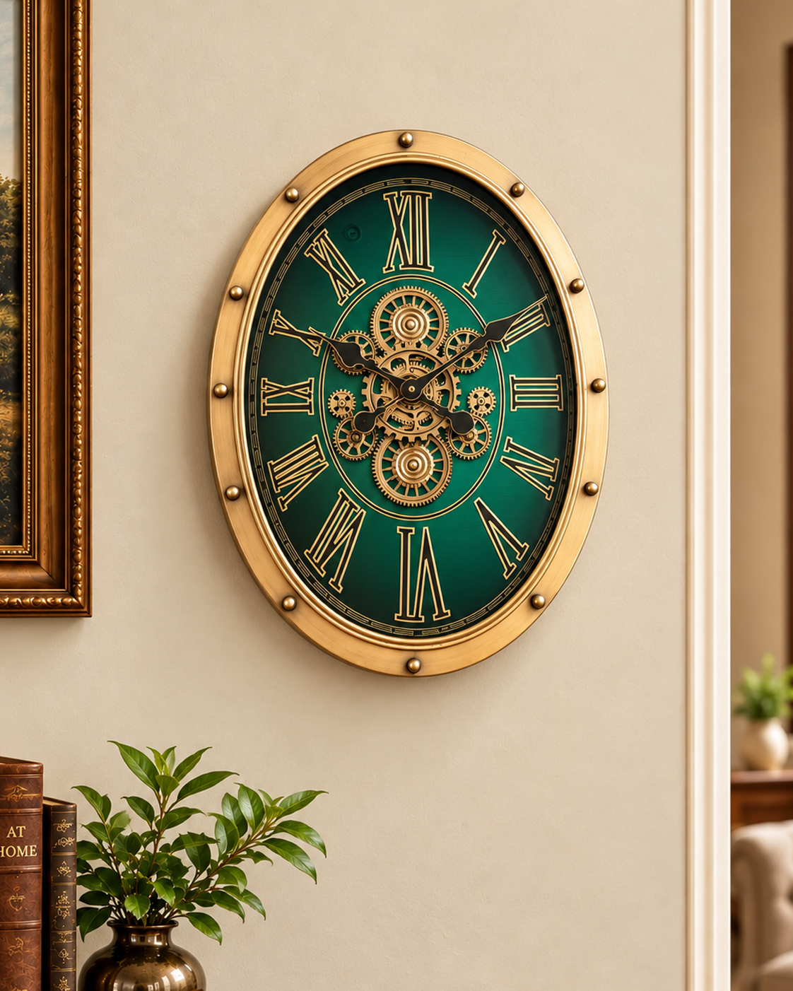 Meridian Time Luxury Designer Silent Movement Wall Clocks for the Home With Moving Gear Mechanism Buy Wall Clock Online (Steel Body)