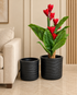 Artisan Pattern Indoor Planters For Home - Black