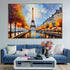 Golden Paris Riverside Canvas Wall Paintings
