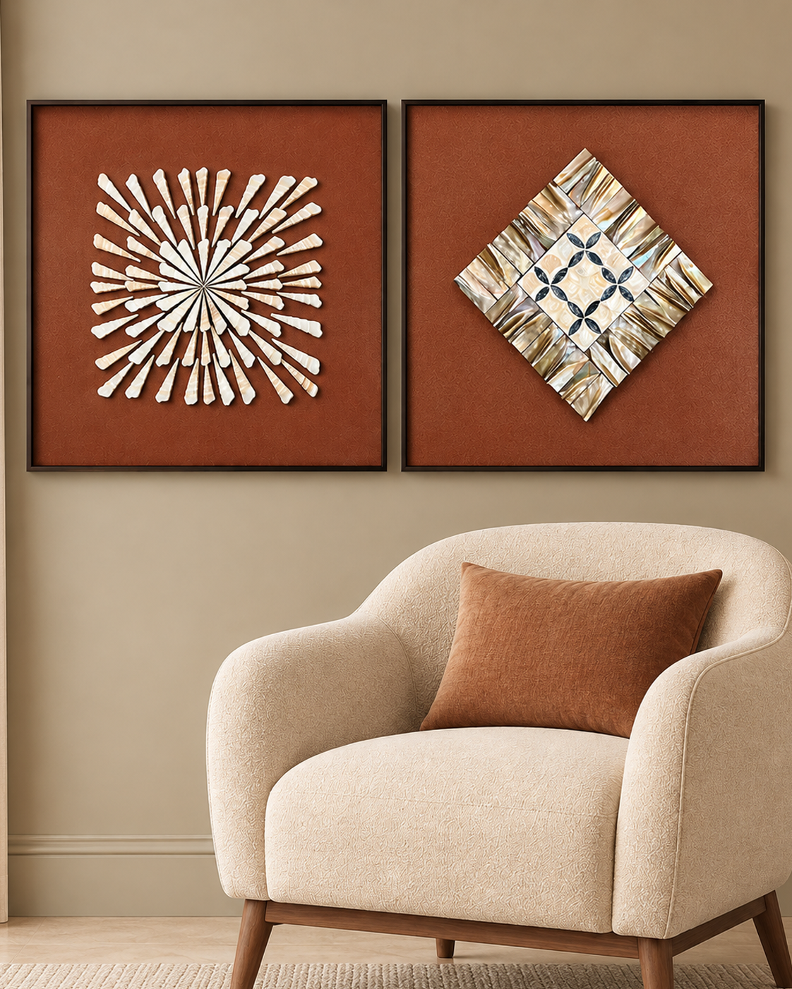 Mystic Shells Wall Decor Shadow Box & Item for Home Decoration