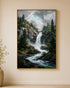 Waterfall Valley Embossed Nature Wall Wall Art Paintings for Home & Item for Wall Decoration ( 47 x 35.5 Inches )
