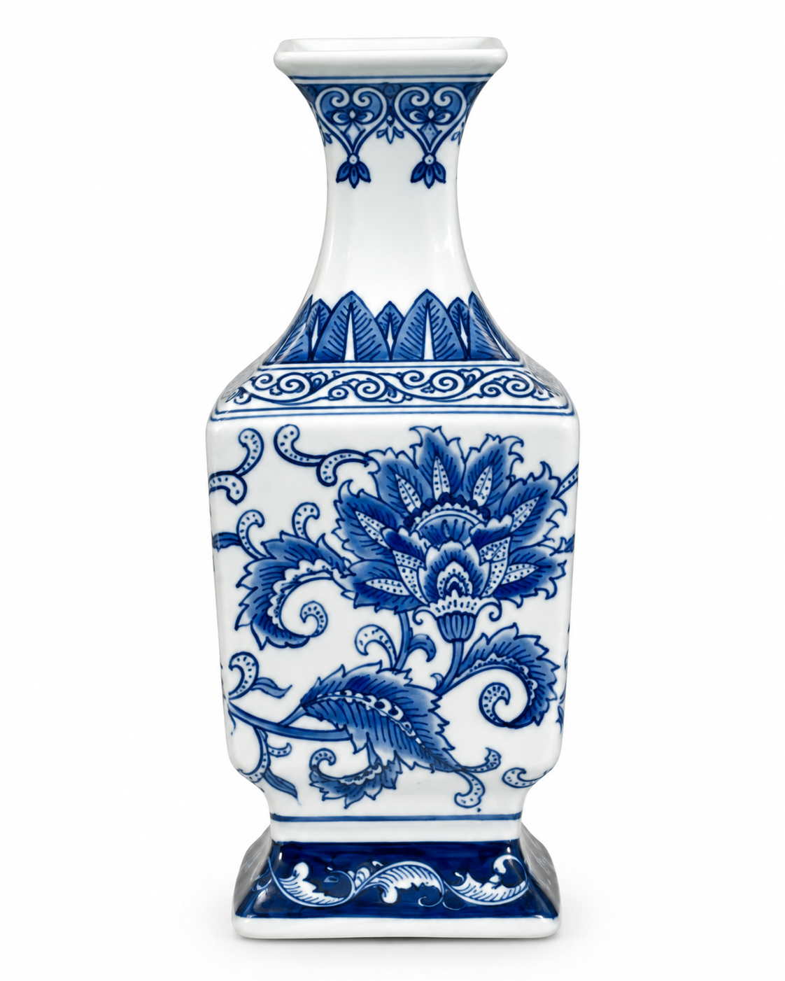 Royal Botanical Decorative Vase & Showpiece (Blue Pottery)