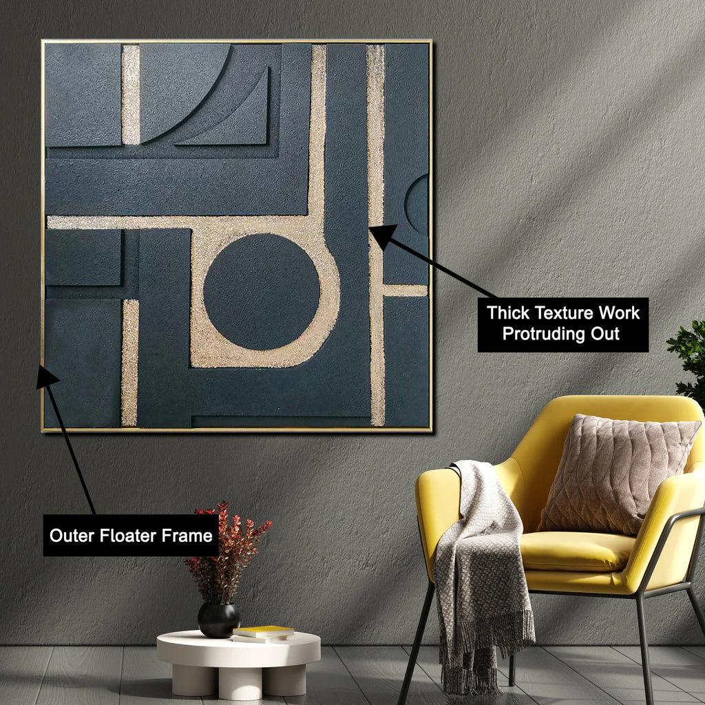 Golden Geometric Dreams Modern Wall Art (40 x 40 Inches)