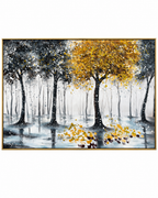 Falling Leaves Hand painting for Home & Wall Decoration Item (With Outer Floater Frame) (47x31.5 Inches)