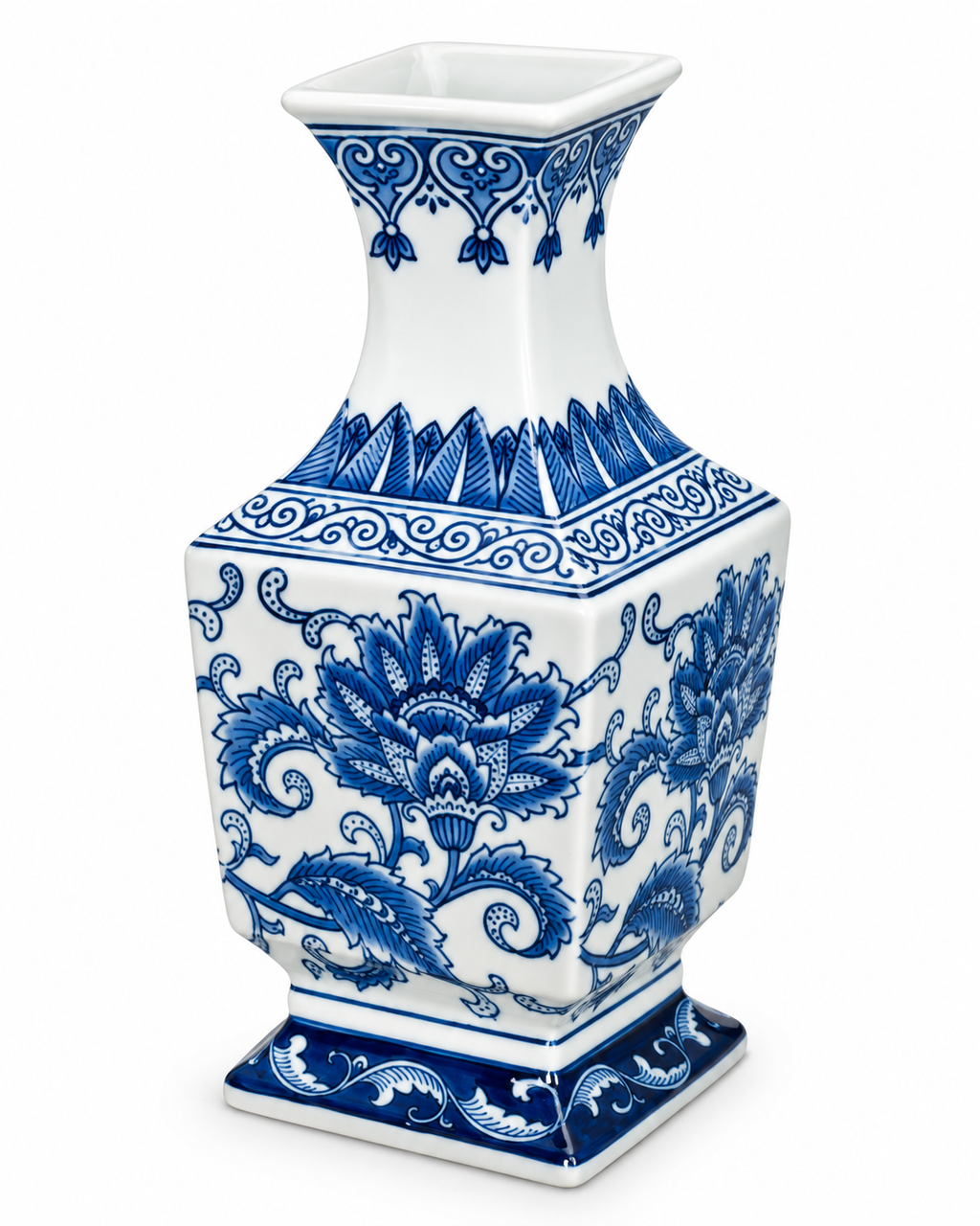 Royal Botanical Decorative Vase & Showpiece (Blue Pottery)