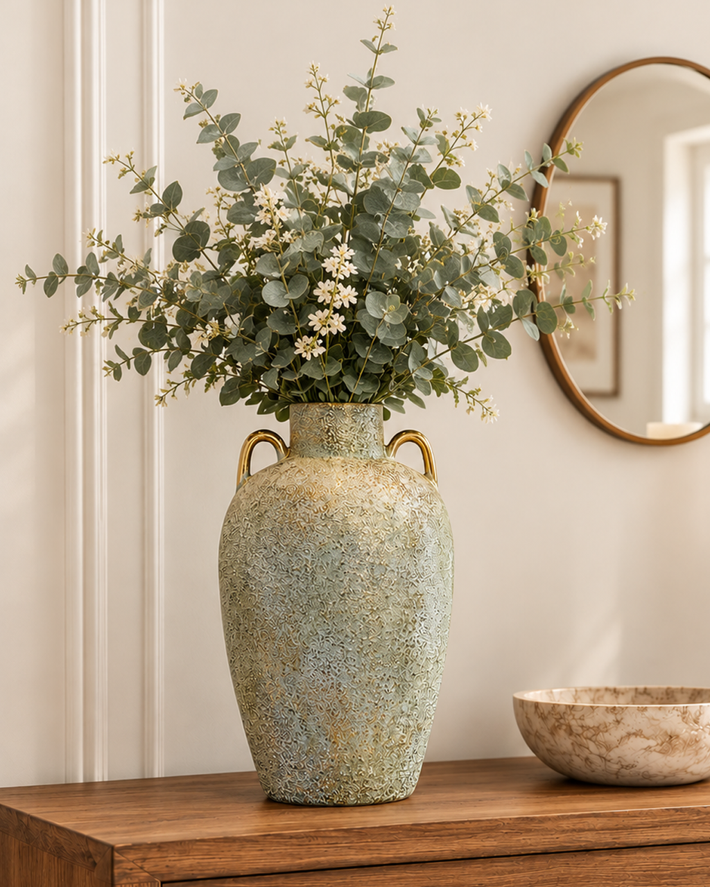 Elysian Charm Decorative Vase & Showpiece for Home & Item for Home Decoration  - Big