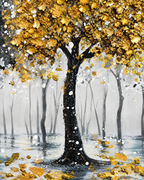Falling Leaves Hand painting for Home & Wall Decoration Item (With Outer Floater Frame) (47x31.5 Inches)