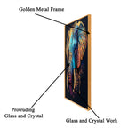 Elephant Oasis Crystal Glass Decorative Colorful Wall Painting for Home Wall