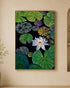 Lotus on the Pond Embossed Wall Painting for Home & Item for Wall Decoration ( 35.5 x 23.5 Inches )