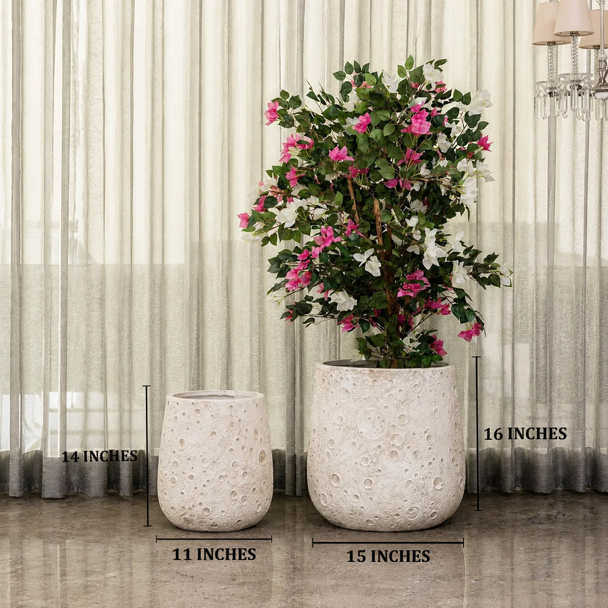 Moonscape Elegance Indoor Planters For Home - Set of 2