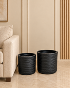 Artisan Pattern Indoor Planters For Home - Black