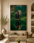 Elephant of the Tranquil Forest Crystal Glass Art Wall Painting