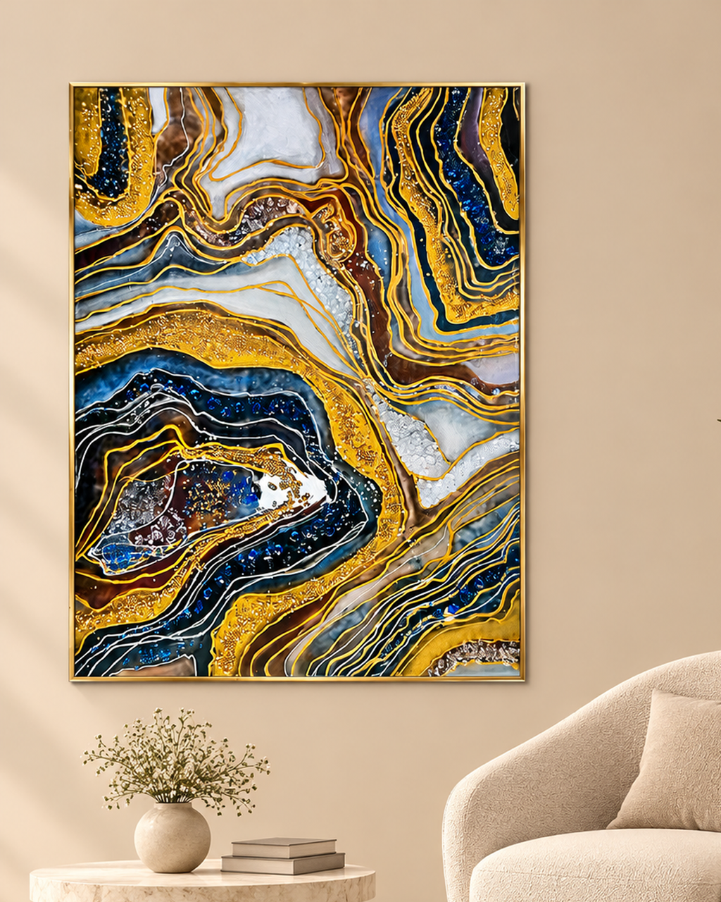 Glinting Galaxy Resin Art Wall Painting
