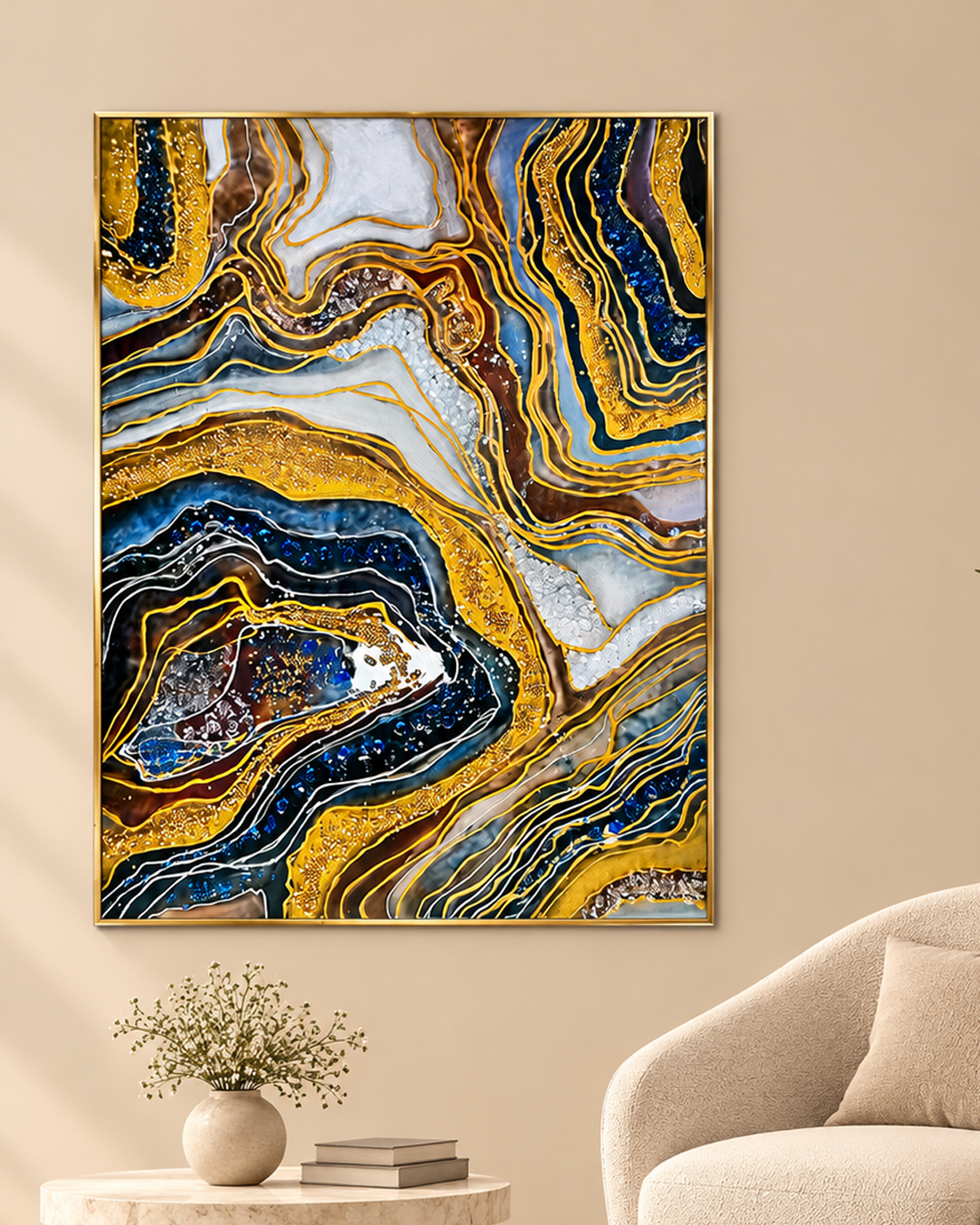 Glinting Galaxy Resin Art Wall Painting