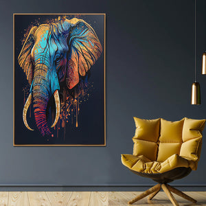 Elephant Oasis Crystal Glass Painting