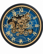 Worldline Timepiece Luxury Designer Silent Movement Wall Clock For Living Room With Moving Gear Mechanism Buy Wall Clock Online - Big (Blue) (Radial Brushing Metallic Sheen)