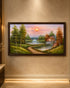 Village in the Valley 100% Hand Painted Wall Art Paintings for Home & Item for Wall Decoration ( 47 x 23.5 Inches )