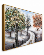 Path Through Nature Hand painting for Home & Wall Decoration Item (With Outer Floater Frame) (47x31.5 Inches)