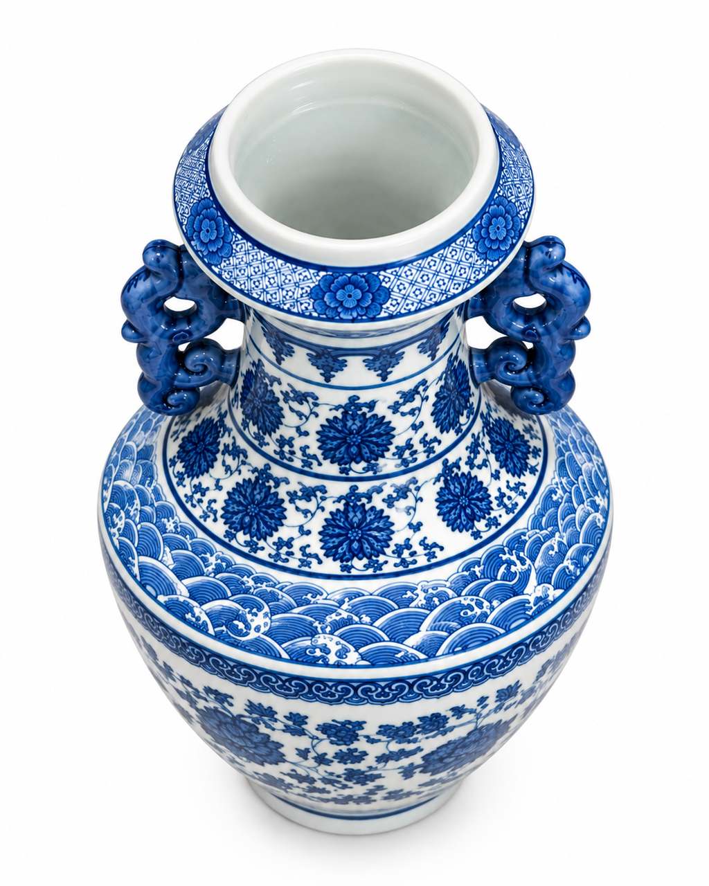 Indigo Palace Decorative Vase & Showpiece (Blue Pottery)