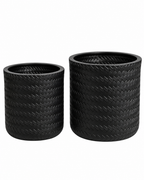 Artisan Pattern Indoor Planters For Home - Black
