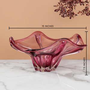 Crimson Charm Handblown  Glass Vase & Decorative showpiece