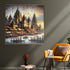 The Divine Banaras Ghats Decorative Hand painting for Home Decor (With outer Floater Frame)