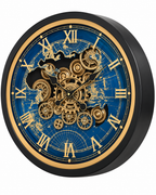 Worldline Timepiece Luxury Designer Silent Movement Wall Clock For Living Room With Moving Gear Mechanism Buy Wall Clock Online - Big (Blue) (Radial Brushing Metallic Sheen)