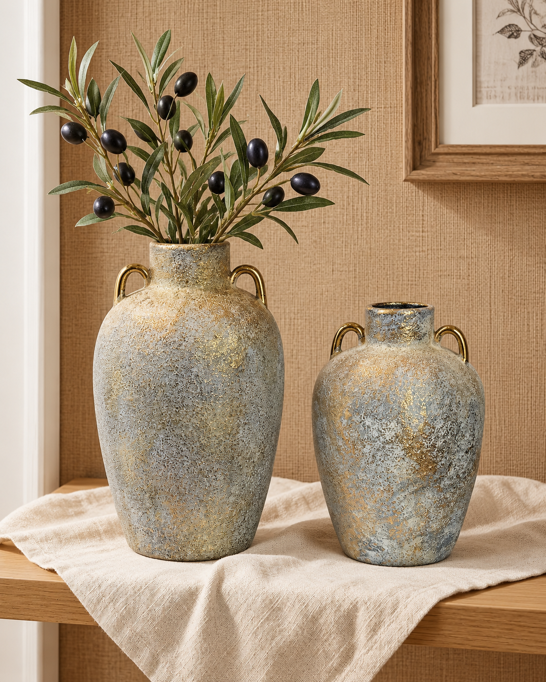Elysian Charm Decorative Vase & Showpiece for Home & Item for Home Decoration - Set of 2