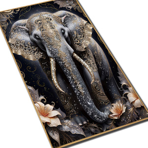 Gilded Serenity Elephant Crystal Glass Painting & Wall Decoration Items